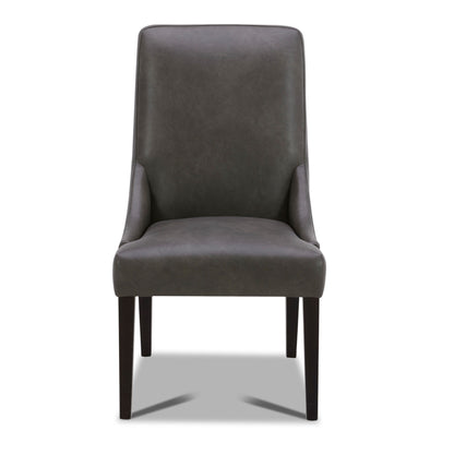 Crossings - Monaco Rectangular Dining Table With 4 Upholstered Chairs - Solid Mango / Dark Gray