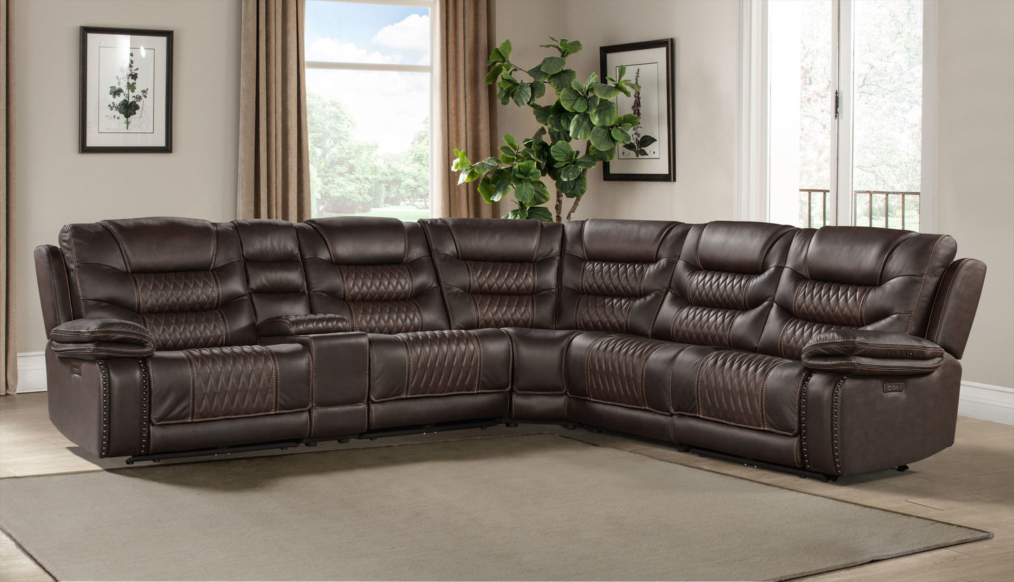 Cody - Dual-Power Sectional Set - Colorado Dark Brown