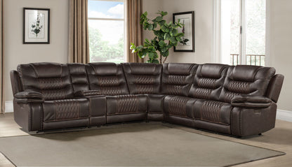 Cody - Dual-Power Sectional Set - Colorado Dark Brown