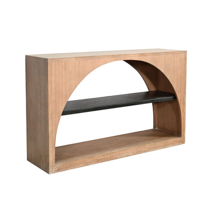 Modern - Wood Sofa Table With Arched Open Shelf Design