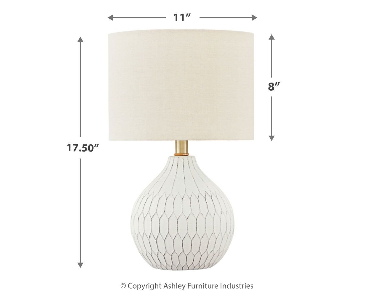 Wardmont - Ceramic Table Lamp  - White