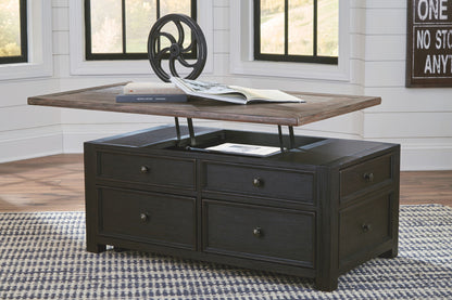 Tyler Creek - Grayish Brown / Black - Lift Top Cocktail Table