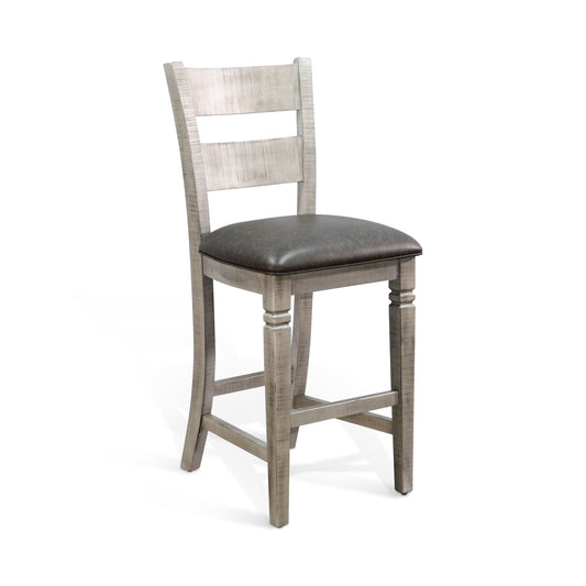 Alpine - 30" Ladderback Barstool With Cushion Seat - Dark Brown