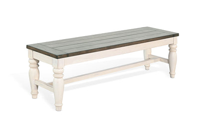 Pasadena - Bench With Mindi Veneer Seat - Buckskin / Marble White