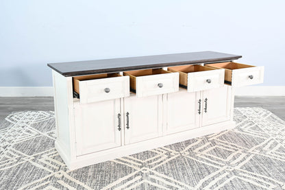 Carriage House - Credenza - Cottage White / Europen Dark