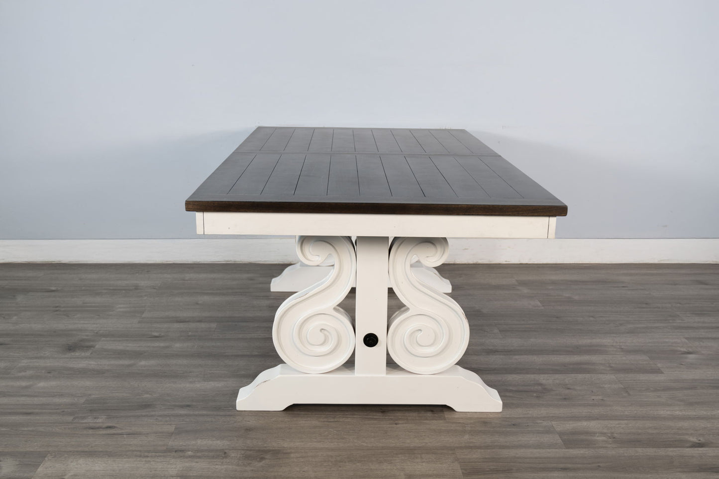 Carriage House - Trestle Table - Cottage White / Europen Dark