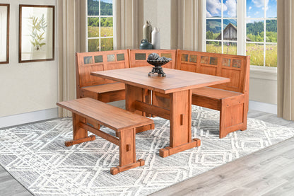 Sedona - Farmhouse Wood Breakfast Nook Set - Rustic Oak