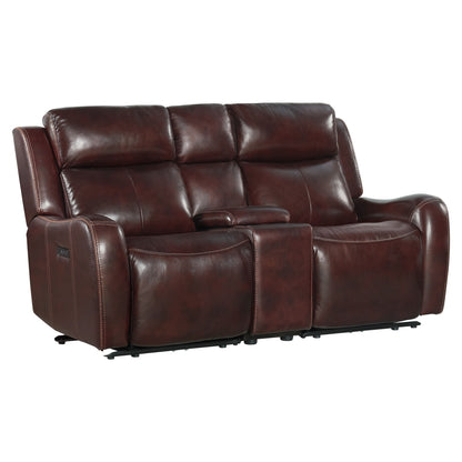 Wainwright - Dual-Power Loveseat - Reddish Brown