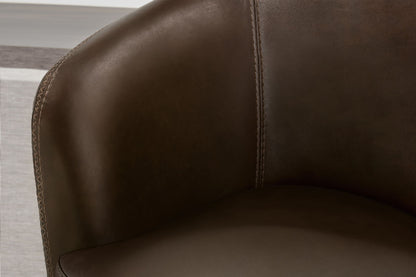 Barolo - 100% Italian Leather Swivel Club Chair (Set of 2)