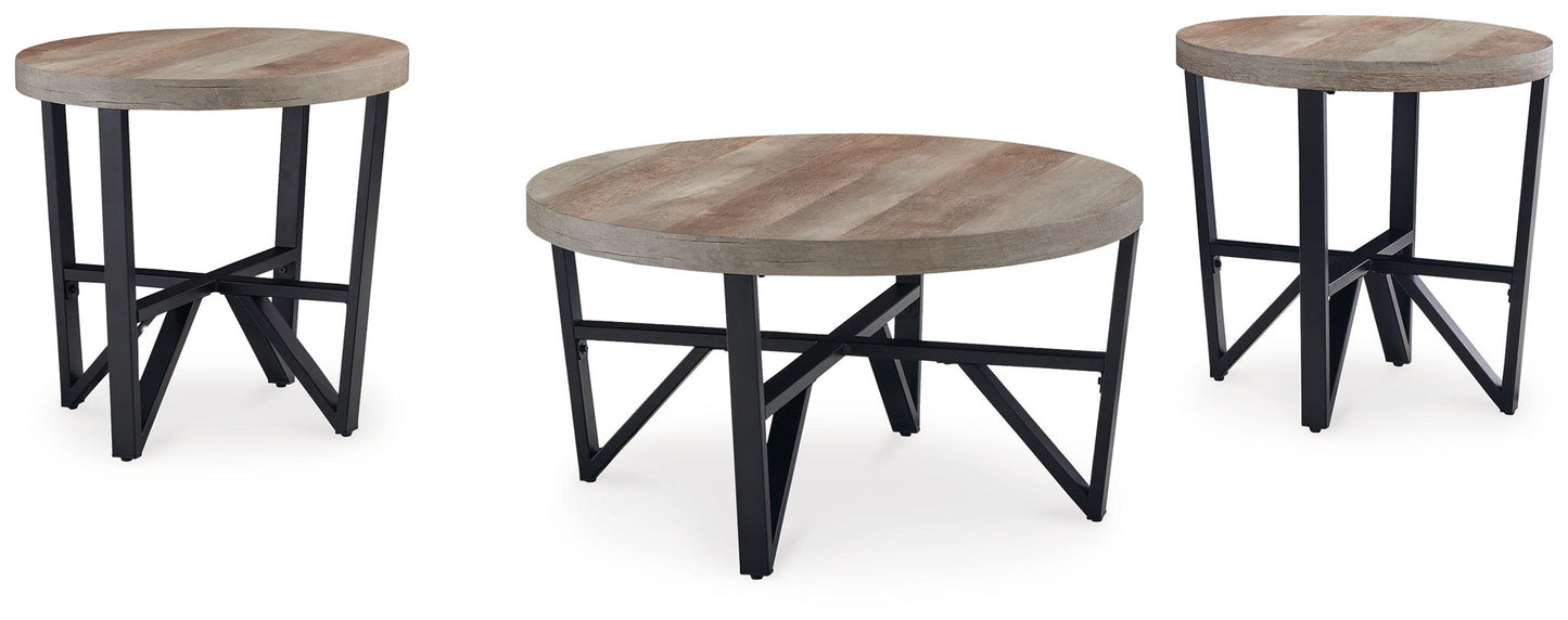 Deanlee - Occasional Table Set (Set of 3) - Grayish Brown / Black