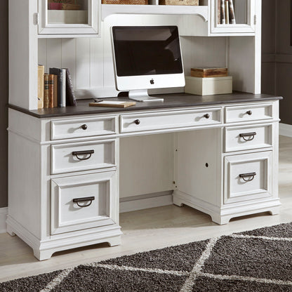 Allyson Park - Credenza - Wirebrushed White / Charcoal