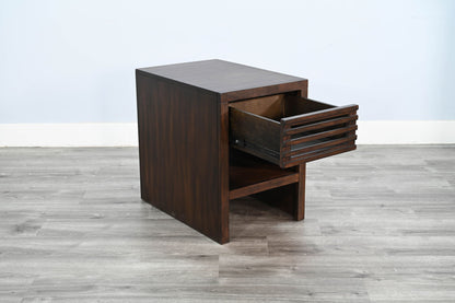 Chair Side Table With Drawer - Coffee Bean