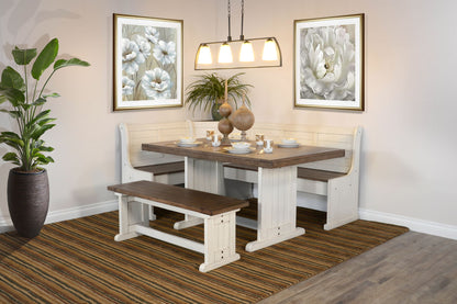Pasadena - Wood Breakfast Nook Dining Set - Buckskin / Marble White