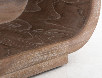 Balam - Wooden Bench With Cushioned Seat - Ivory White