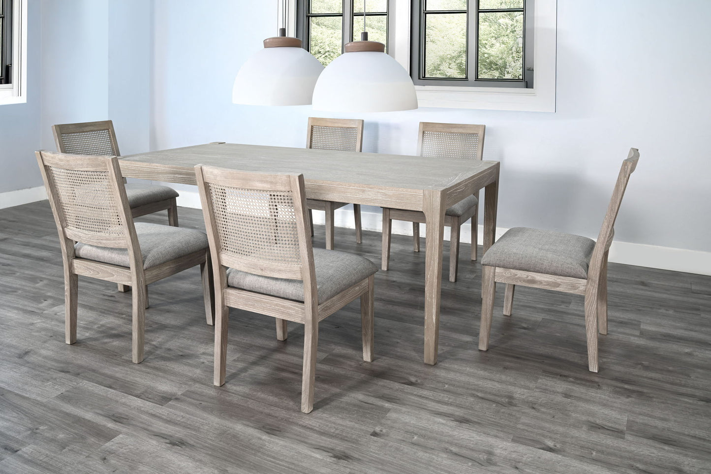 Modern - Blair 7 Piece Side Chair Dining Set - Wheat
