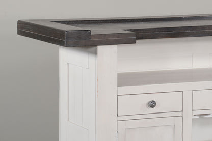 Carriage House - Farmhouse Wood Home Bar - Cottage White / Europen Dark