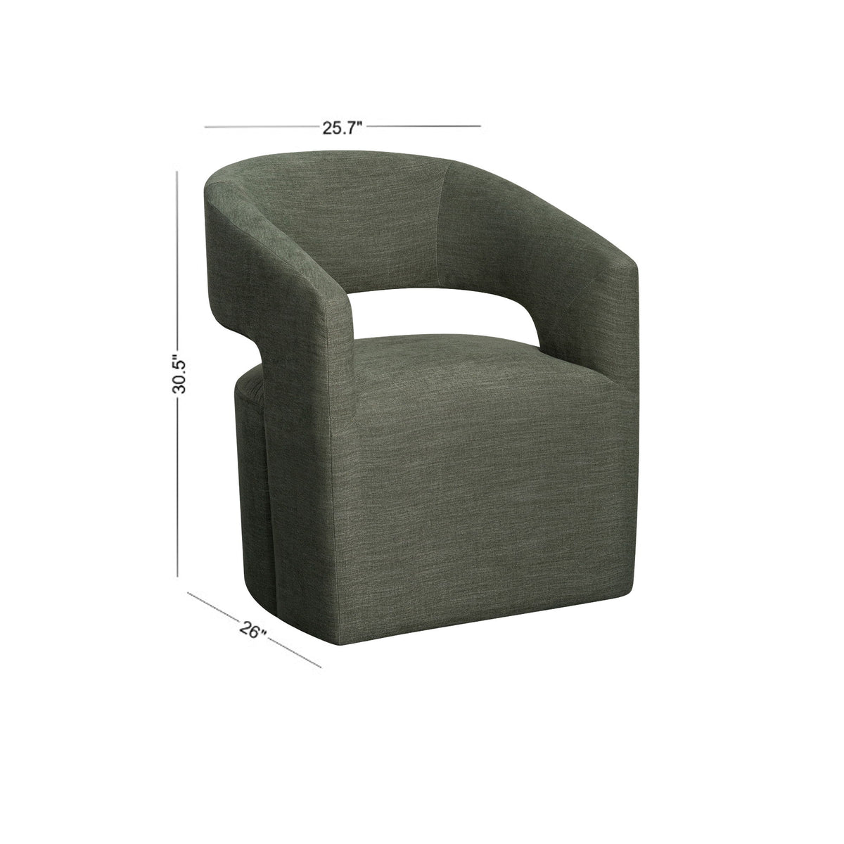 Upholstered Dining Chair Curved Open Back
