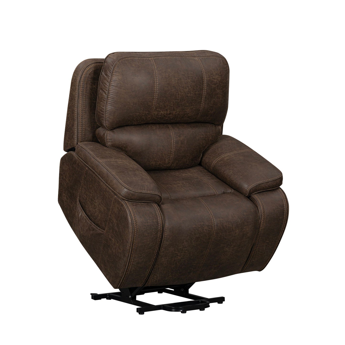 Brookings - Power Lift Recliner With Heat & Massage - Brown