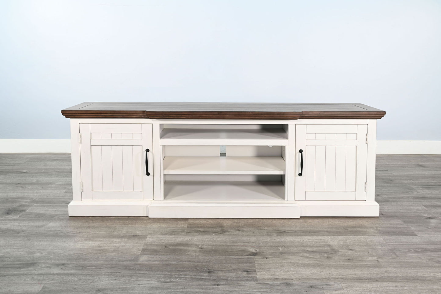 72" TV Console - Buckskin / Marble White