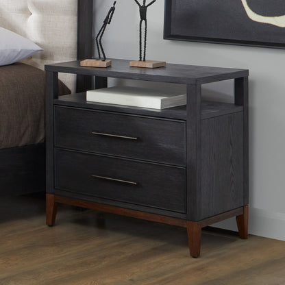 Waterfall - Nightstand - Black