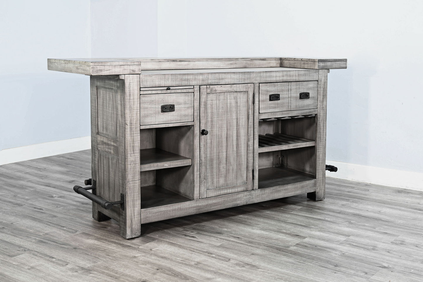 Alpine - Traditional Wood Home Bar - Gray