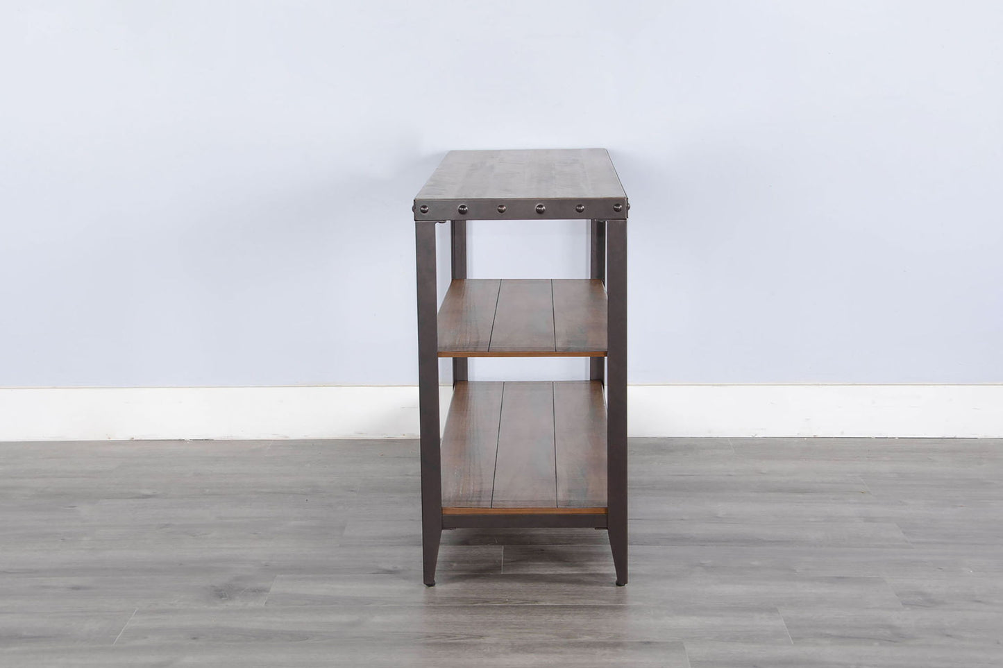 San Diego - Metal & Solid Wood Sofa Table - Brown