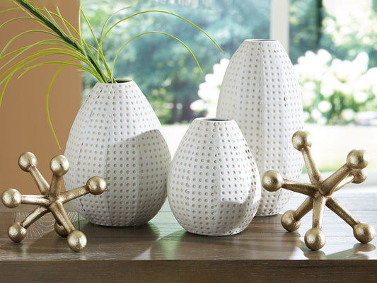 Azerton - Accessory Set (Set of 5) - White / Gold Finish