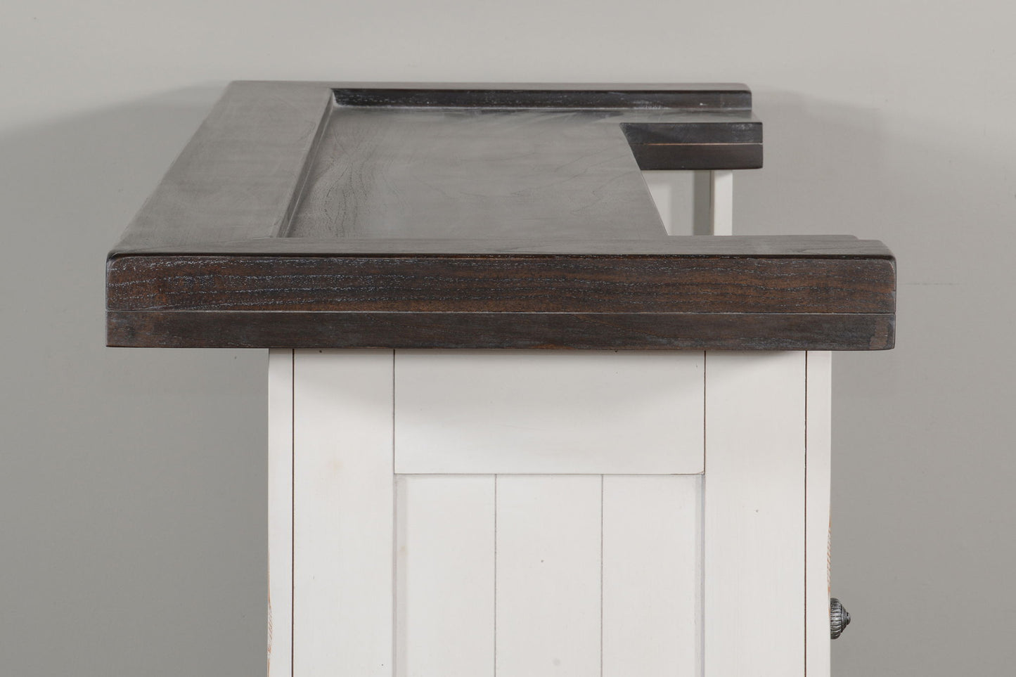 Carriage House - Farmhouse Wood Home Bar - Cottage White / Europen Dark
