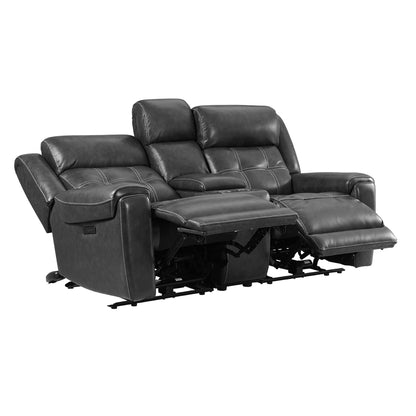 Regis - Dual-Power Loveseat - Baron Charcoal