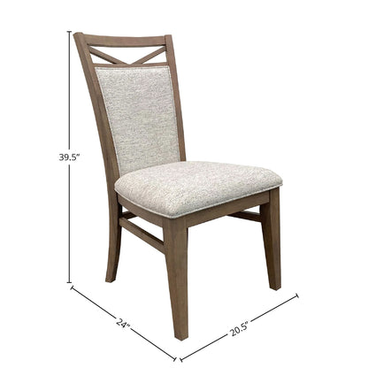 Americana Modern Dining - Round Extendable Dining Table And 4 Upholstered Chairs - Cotton