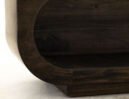 Balam - Wooden Bench With Cushioned Seat - Oil Black