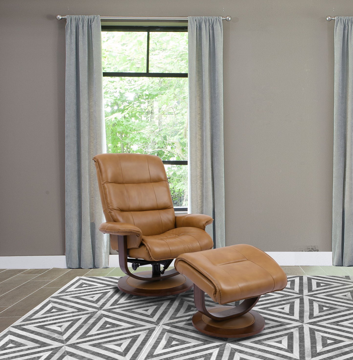 Knight - Manual Reclining Swivel Chair and Ottoman