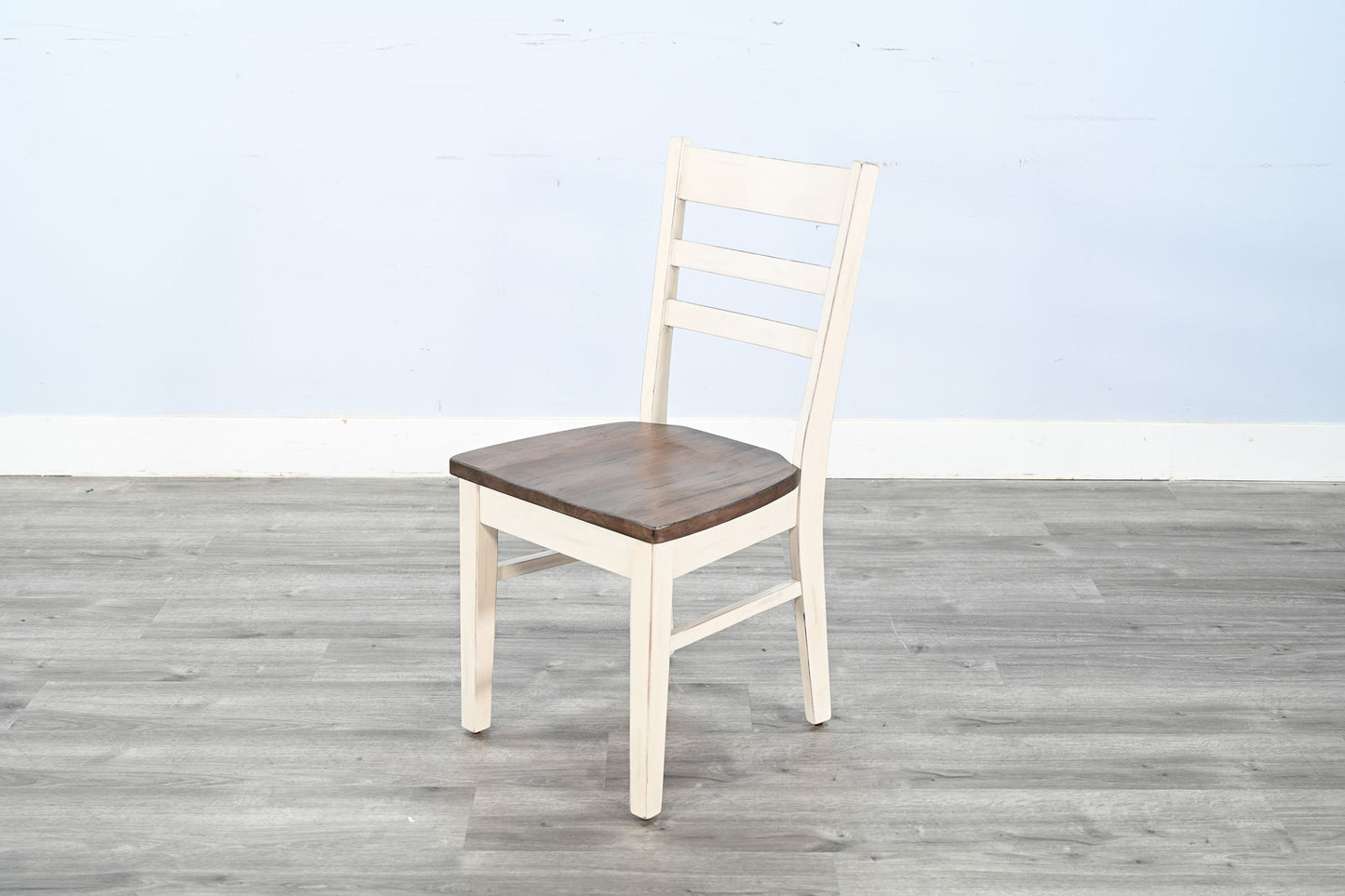 Pasadena - Ladderback Chair, Wood Seat (Set of 2) - Buckskin / Marble White