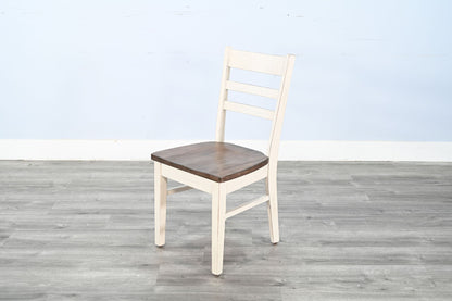 Pasadena - Ladderback Chair, Wood Seat (Set of 2) - Buckskin / Marble White