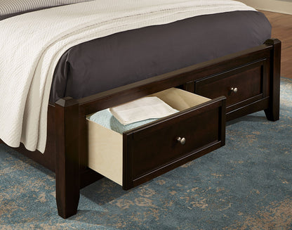 Bonanza - Pebble Gray Upholstered Bed With Storage Footboard