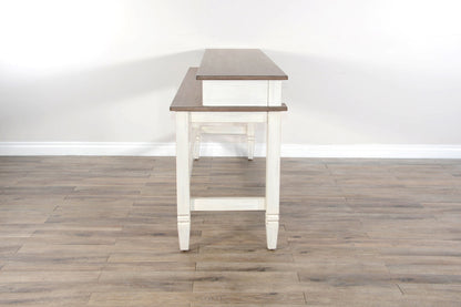 Console Table With Usb Power Plug - White / Light Brown