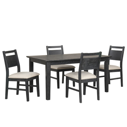 Sable Crest - 5 Piece Set (Rectangle Dining Table & 4 Chairs) - Black