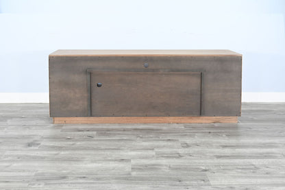 78" Cane Media Console With Faux Crystals Electric Fireplace Insert