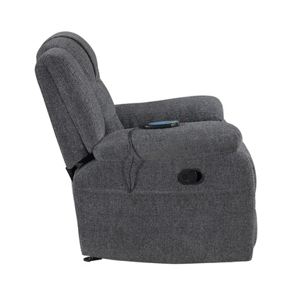 Redondo - Glider Recliner With Heat And Massage - Dark Gray