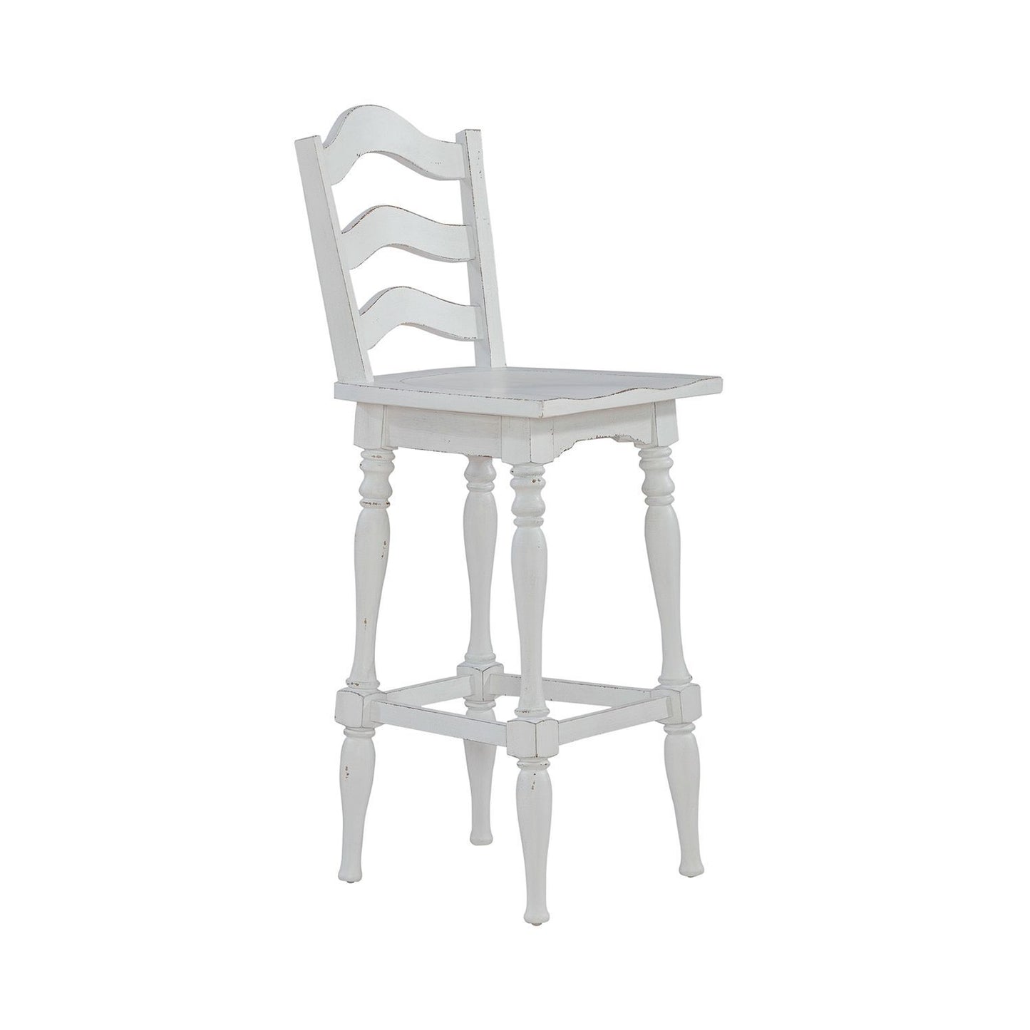 Magnolia Manor - Ladderback Swivel Bar Stool - White