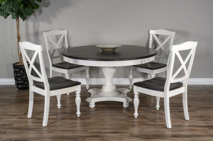 Carriage House - Wood X-Back Dining Chair (Set of 2) - Cottage White / Europen Dark