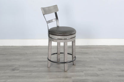 Alpine - Counter Swivel Barstool, Cushion Seat (Set of 2) - Gray