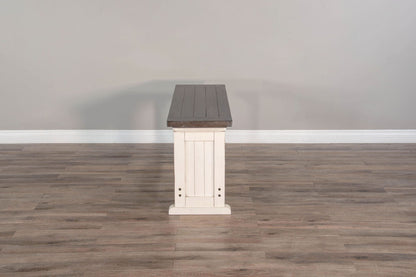 Carriage House - Counter Side Bench - Cottage White / Europen Dark