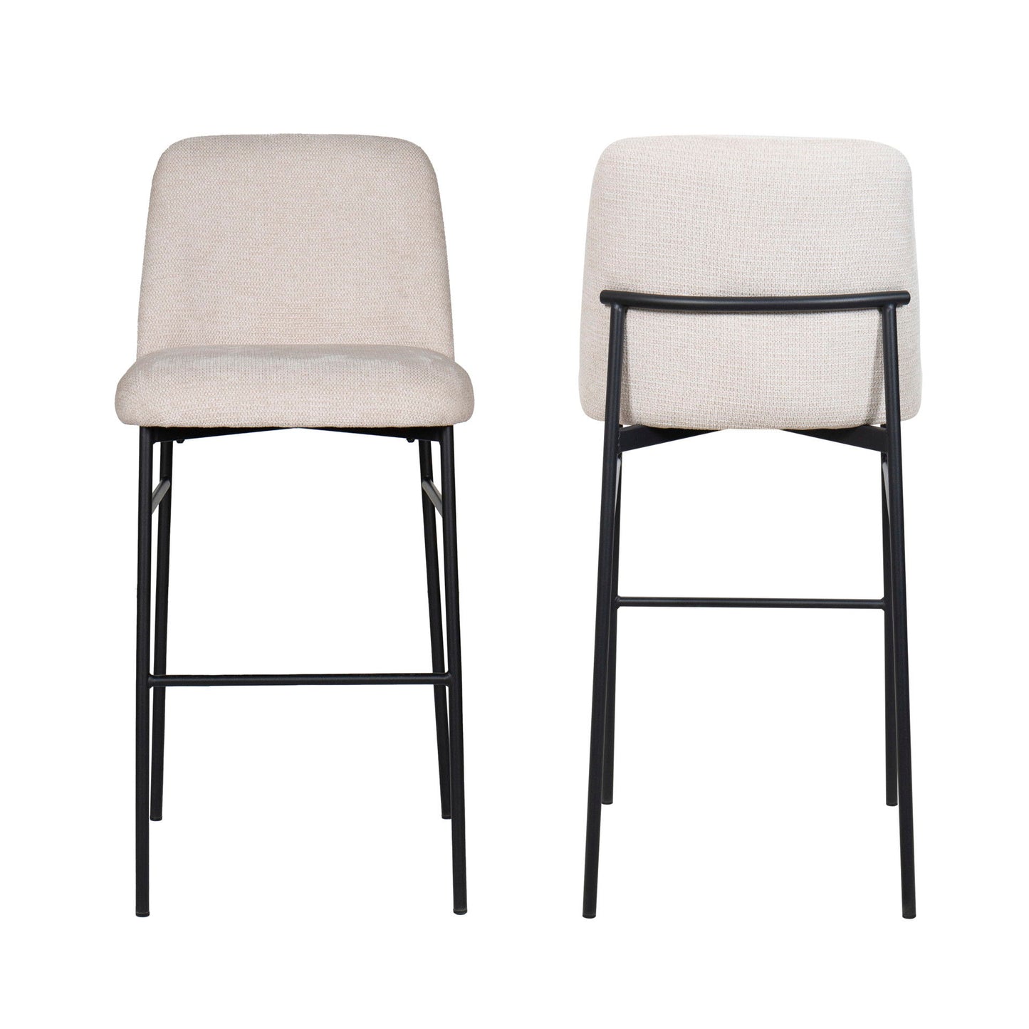 Erik - Bar Chair With Black Metal Frame (Set of 2)