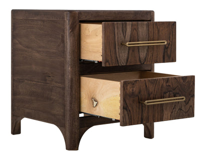 Praga - 2-Drawer Nightstand - Almond / Barrel Brown