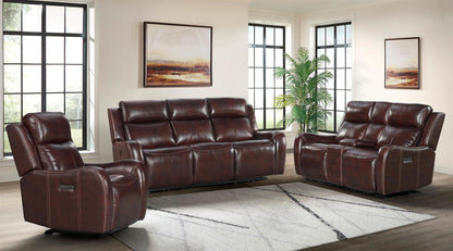 Wainwright - Dual-Power Sofa - Reddish Brown