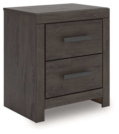 Prendonea - Two Drawer Night Stand - Charcoal