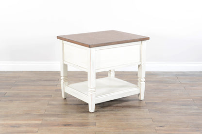 End Table - White / Light Brown