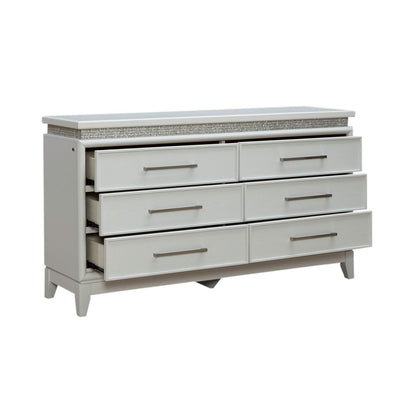Reflections - 6 Drawer Dresser With Lights - White