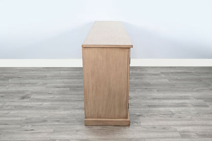 Elena - Modern Wood Display Cabinet With Arched Glass Doors